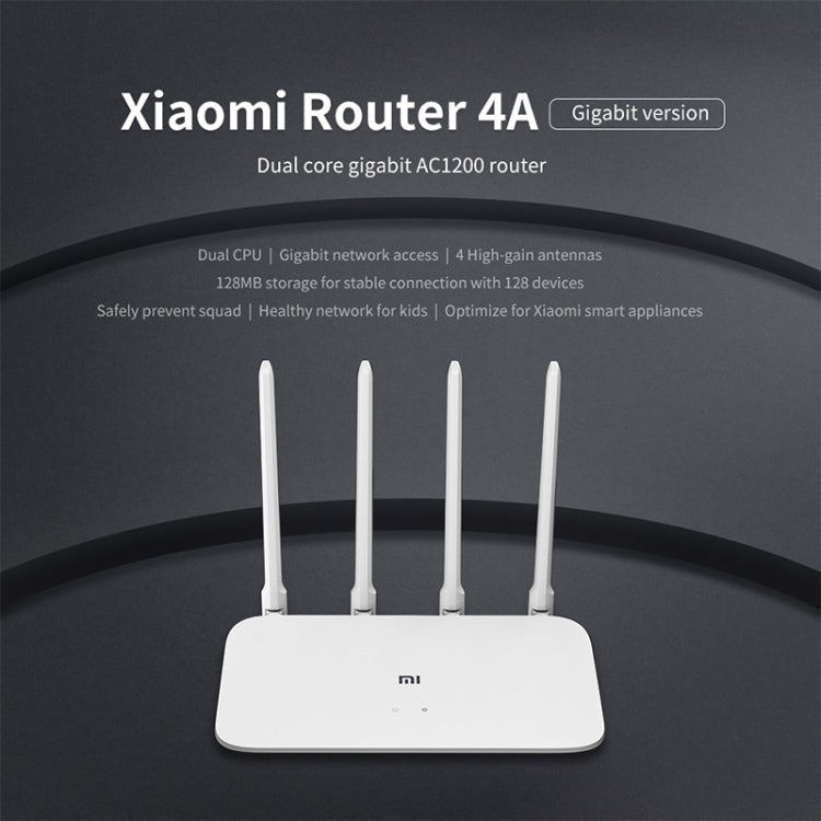 Original Xiaomi WiFi Router 4A Smart APP Control AC1200 1167Mbps 128MB 2.4GHz & 5GHz Dual-core CPU Gigabit Ethernet Port Wireless Router Repeater with 4 Antennas, Support Web & Android & iOS, US Plug, 4A (Dual-core CPU) – Durable Build, Easy to Use
