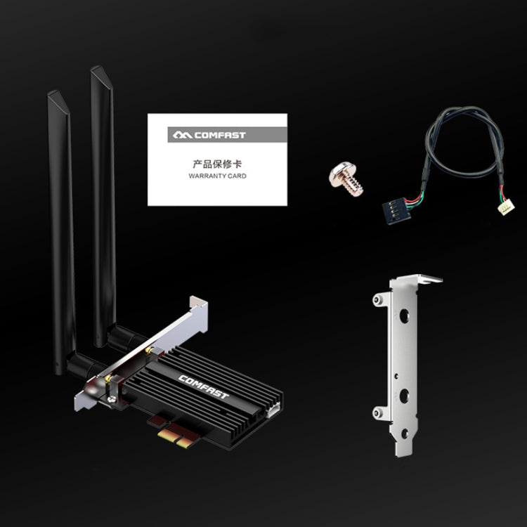 COMFAST CF-AX200 PRO 3000Mbps Bluetooth PCI-E Wifi Network Card Adapter with 2 Antennas, CF-AX200 PRO – Bluetooth, Data Transmission, 4K