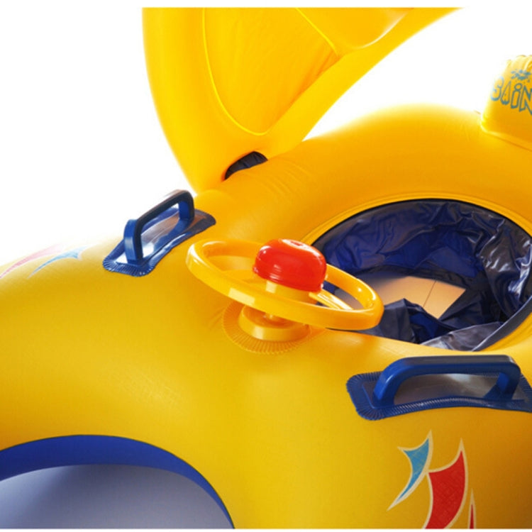 Water Fun Children Sunshade Swimming Circle Yacht, Size: 100x70cm, Yellow Pattern, Blue Marine Fish Pattern, Beige Marine Fish Pattern