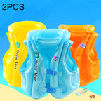 2 PCS B Code Float Inflatable Life Jacket Swimsuit, Size: Medium, Random Color Delivery, Size: M Size: M