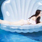 Inflatable Scallop Shaped Floating Mat Swimming Ring, Inflated Size: 170 x 130 x 100cm, Scallop