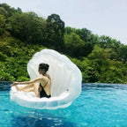 Inflatable Scallop Shaped Floating Mat Swimming Ring, Inflated Size: 170 x 130 x 100cm, Scallop