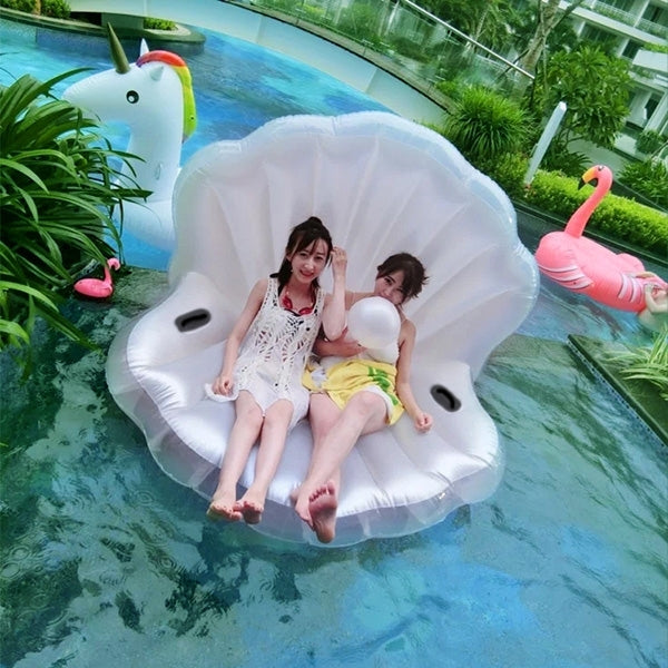 Inflatable Scallop Shaped Floating Mat Swimming Ring, Inflated Size: 170 x 130 x 100cm, Scallop