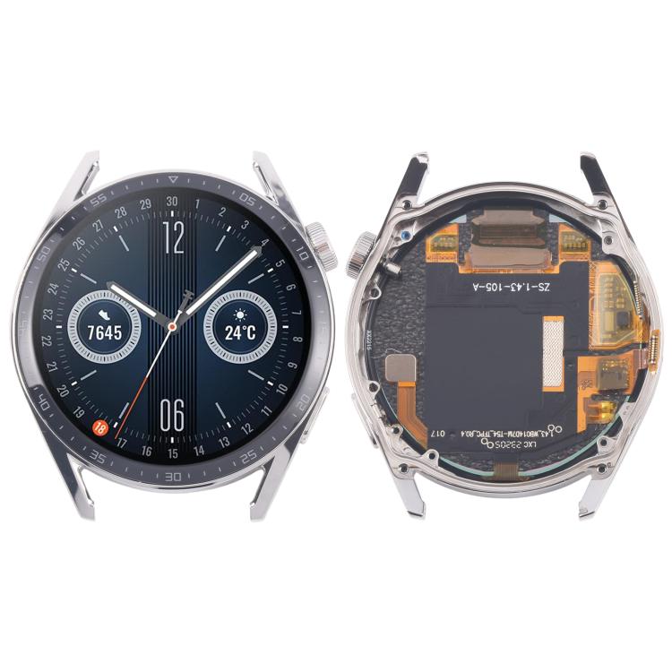 For Huawei Watch GT 3 46mm JPT-B19 Dual Cable LCD Screen Digitizer Full... For Huawei Watch GT 3 46mm(Dual Cable) Silver