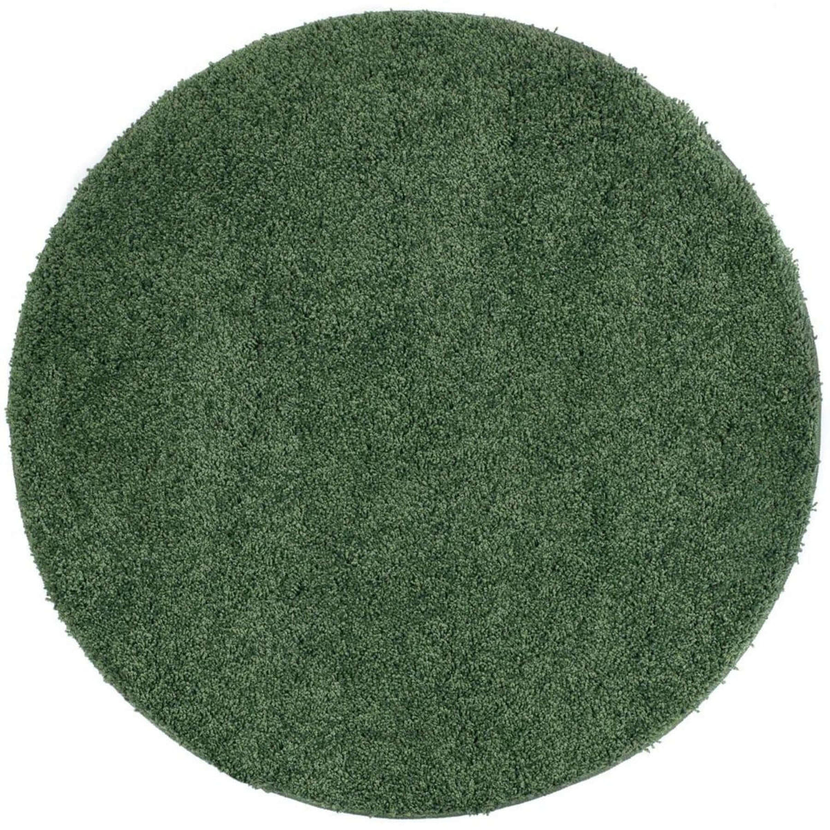 Washable Forest Green Shaggy Rug Ø 100 cm