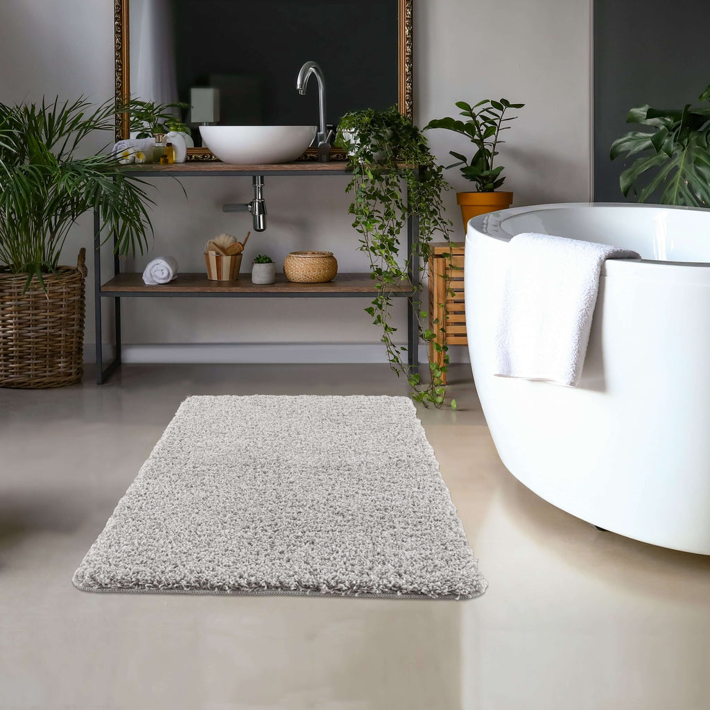 Washable Grey Shaggy Rug