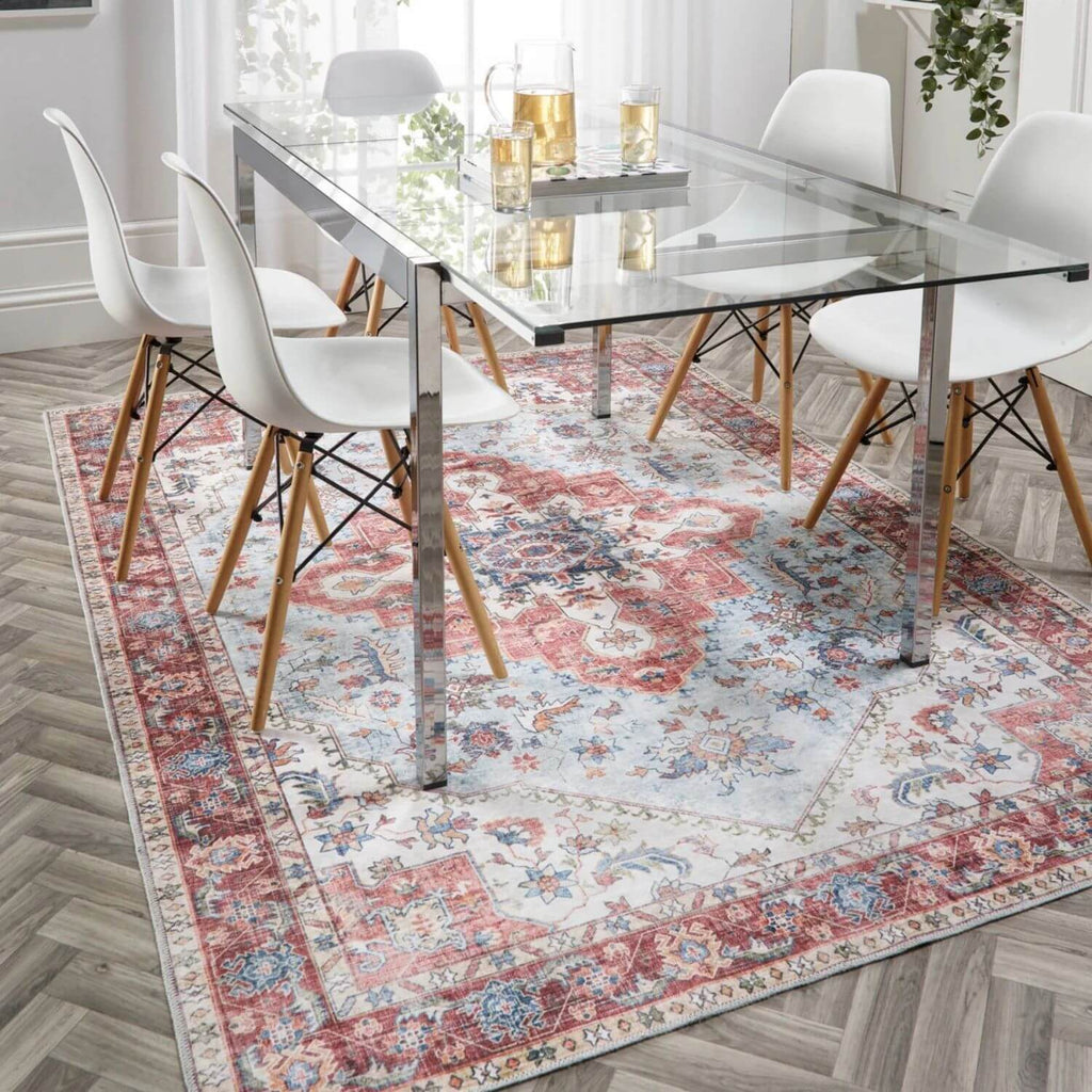 Washable Rug Red
