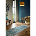 Eco-Washable Green Rug Medallion Design