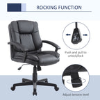 Office Chair, Computer Desk Chair, Mid Back Executive Chair with Adjustable Height and Swivel Rolling Wheels for Home Study, Black