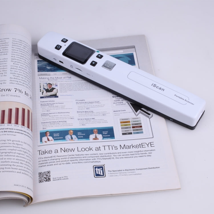 iScan02 Double Roller Mobile Document Portable Handheld Scanner with LED Display, Support 1050DPI / 600DPI / 300DPI / PDF / JPG / TF, iScan02 White, iScan02 Black