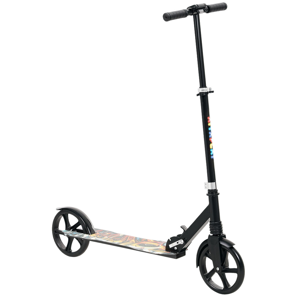 Kids Scooter, Foldable Kick Scooter w/ Adjustable Handlebar, Black in Black