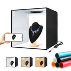 40cm Folding Portable Ring Light USB Photo Lighting Studio Shooting Tent Box with 6 x Color PVC Backdrops, Size: 40cm x 40cm x 40cm Default Title