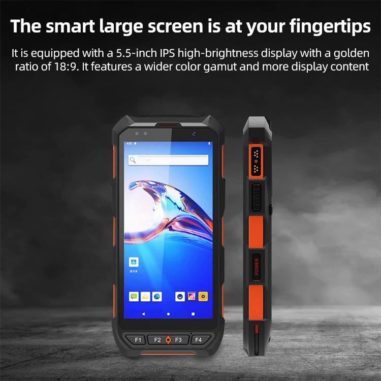 5.5 inch Android 10 IP65 Handheld Industrial Data Terminal Barcode Scanner, Style: RFID UHF + NFC HF, RFID UHF + NFC HF