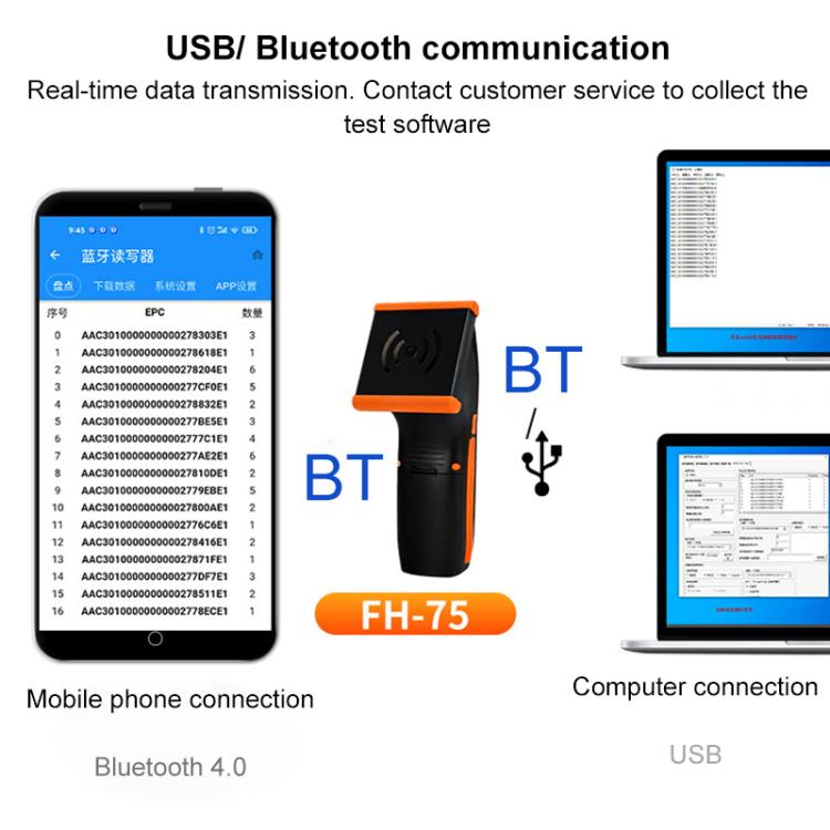 UHF 915M Inventory Terminal RF Tag Handheld RFID Bluetooth Reader, Reading Distance: 0-6m, 0-6m