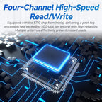 RFID 4-Channel UHF Long-Range Reader with Antenna, Industrial Access Control & Warehouse Management RFID Reader / Writer, Reader with Antenna