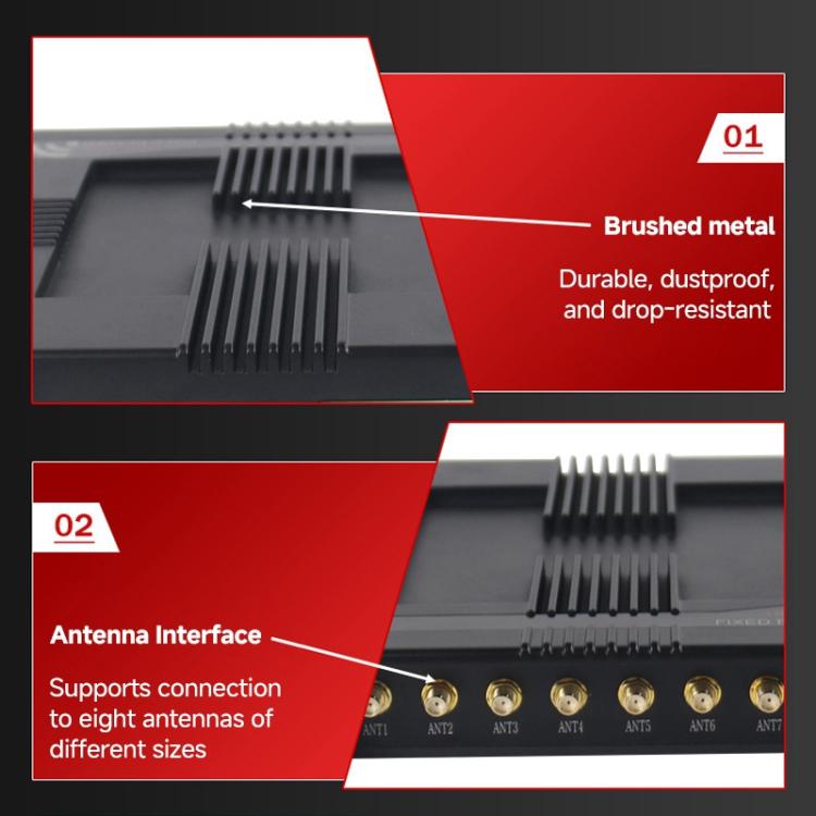 4-Channel RFID Reader / Writer with Impinj E710 Module, Fixed UHF Industrial Long-Range Reader for Warehouse Management, 4-Channel RFID Reader