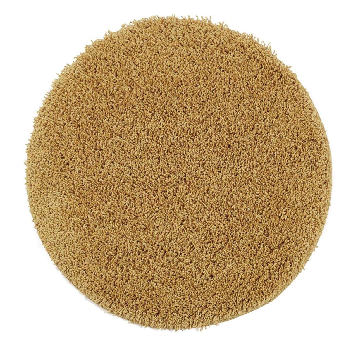 Washable Ochre Shaggy Rug Ø 100 cm