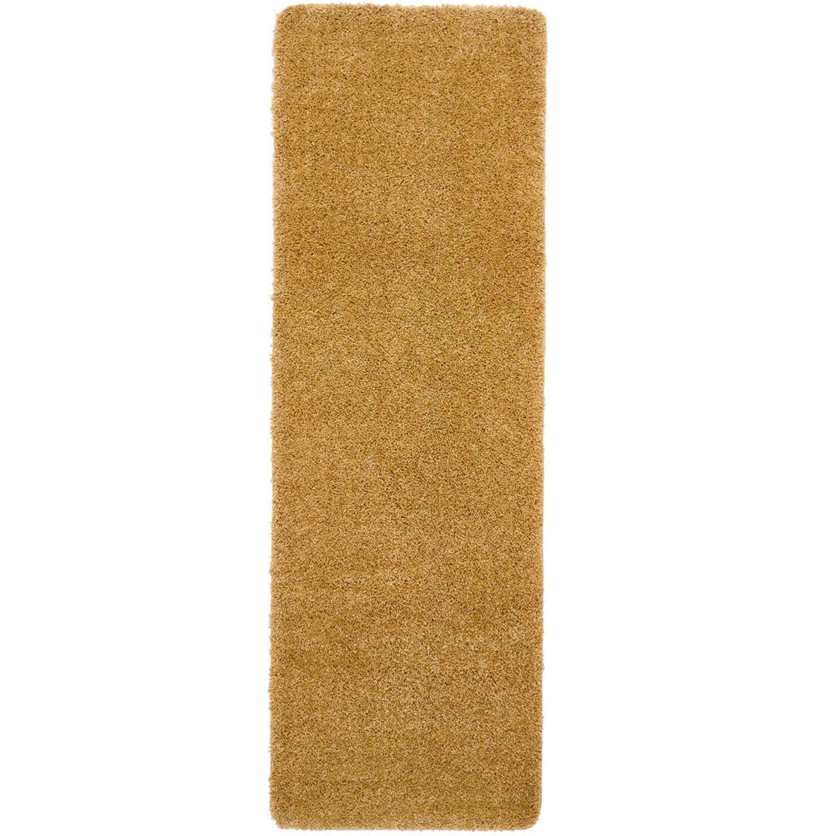 Washable Ochre Shaggy Rug 67X200 cm