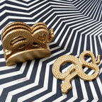Gold Set of 4 Coasters with Holder