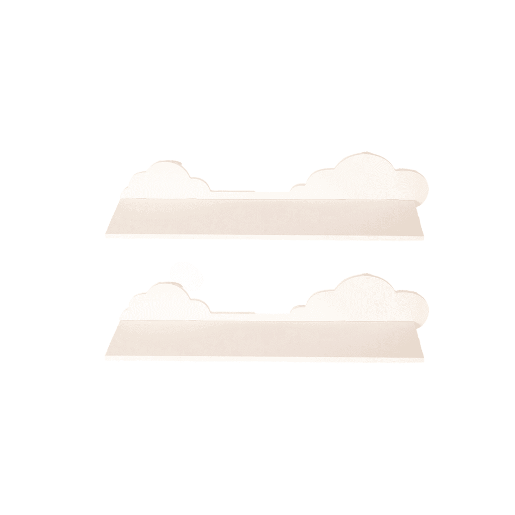 2x White Cloud Shelves Kid's Nursery Shelves