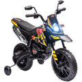12V Kids Motorbike Aprilia Licenced with Training Wheels Yellow