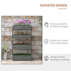 Raised Garden Bed Wooden Plant Stand Grey