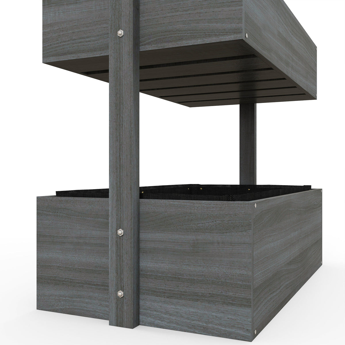 Raised Garden Bed Wooden Plant Stand Grey