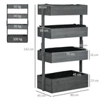 Raised Garden Bed Wooden Plant Stand Grey