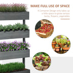 Raised Garden Bed Wooden Plant Stand Grey