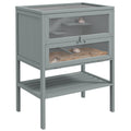 Wooden Hamster Cage w/ Storage Shelf, Openable Top for Gerbils, Grey in Grey