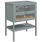Wooden Hamster Cage w/ Storage Shelf, Openable Top for Gerbils, Grey in Grey