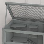 Wooden Hamster Cage w/ Storage Shelf, Openable Top for Gerbils, Grey in Grey