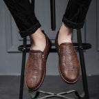 Casual Breathable Round Head Leather Shoes for Men, 43
