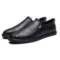 Casual Breathable Round Head Leather Shoes for Men, 43 43 Black