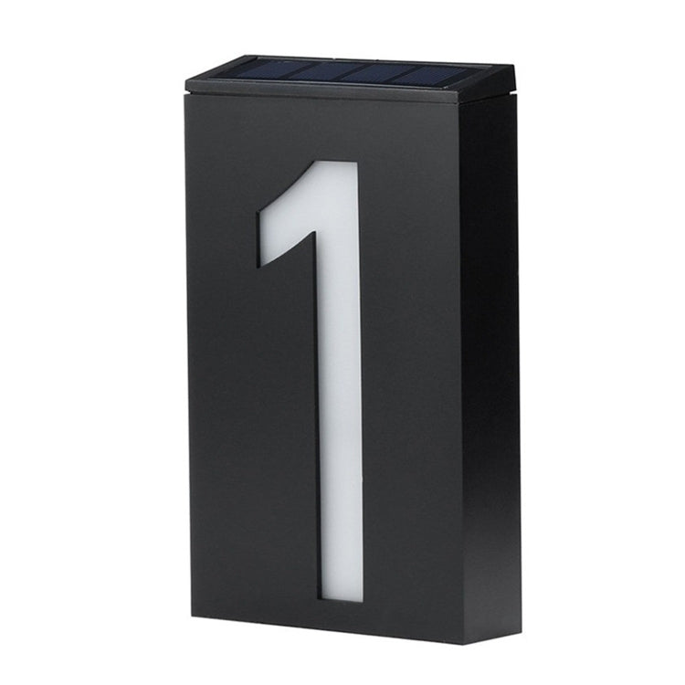 0.36W Solar Powered Wall Mount 6 LEDs Lighting Doorplate Lamp House Number Porch Lights with Solar Pannel(1), -1.0, -2.0, -3.0, -4.0, -5.0, -6.0, -7.0, -8.0, -9.0, 0.0 -1.0 1