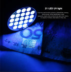 UV 21 LEDs 395NM Ultra Violet Torch LED Flashlight Light Lamp Detector for Dog Urine Pet Stains, 21 LEDs
