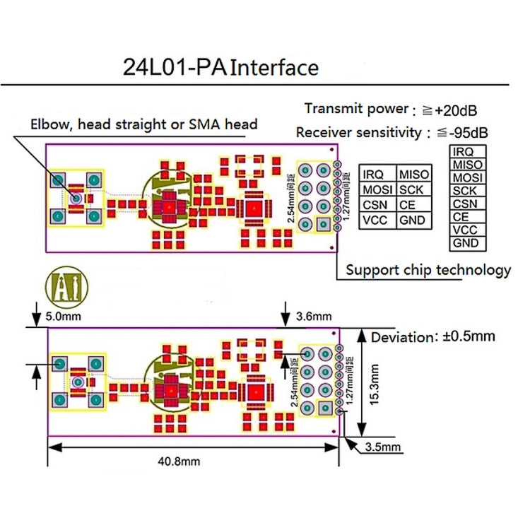 LDTR-WG0234 1100 Meter Long Distance NRF24L01+PA+LNA Wireless Module with Antenna – Data Transmission