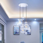 30W Creative Glass Ball Molecule Modern Lamp Personality Living Room Chandelier Soap Bubble Lamp, 14 Balls 3 Lamps, Long Plate, Size: 120 x 84cm