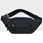 Pure Color Multi-function Pockets Waterproof Chest Bag Waist Crossbody Sports Bag Black