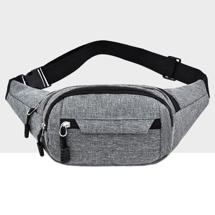Pure Color Multi-function Pockets Waterproof Chest Bag Waist Crossbody Sports Bag – Waterproof Grey