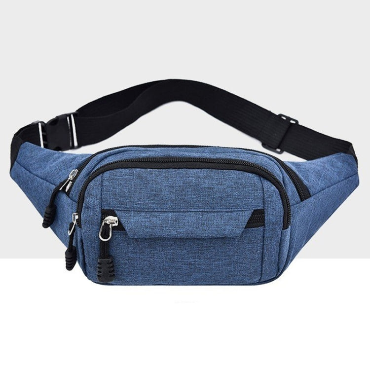 Pure Color Multi-function Pockets Waterproof Chest Bag Waist Crossbody Sports Bag – Waterproof Blue