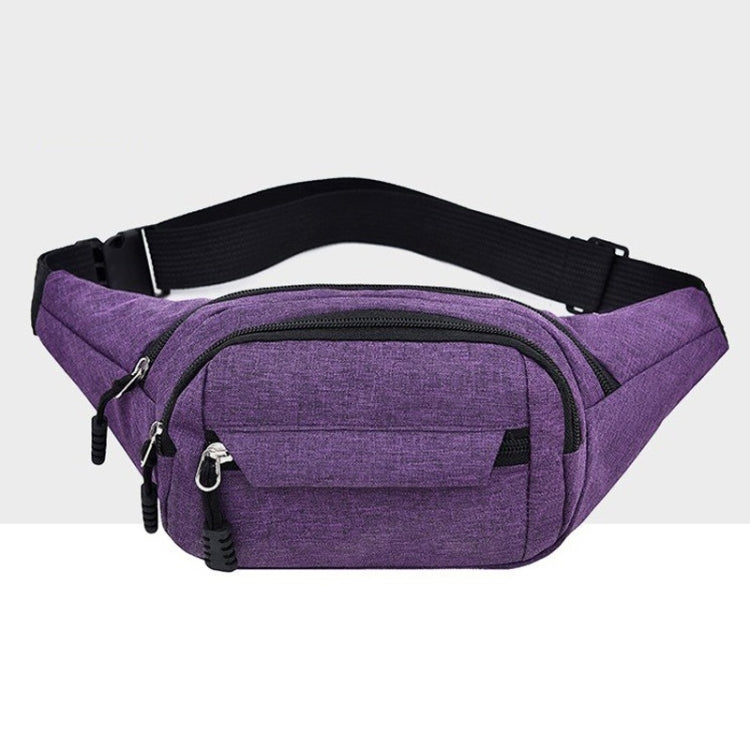 Pure Color Multi-function Pockets Waterproof Chest Bag Waist Crossbody Sports Bag – Waterproof Purple