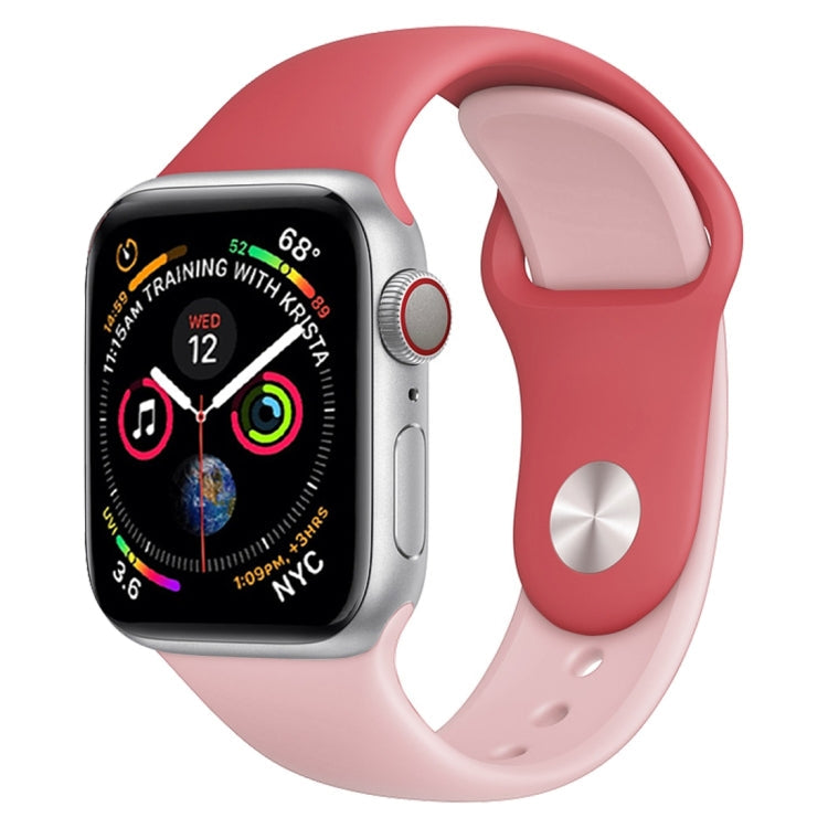 Watch Band – Silicone (White) #2 Rose Red+Light Pink