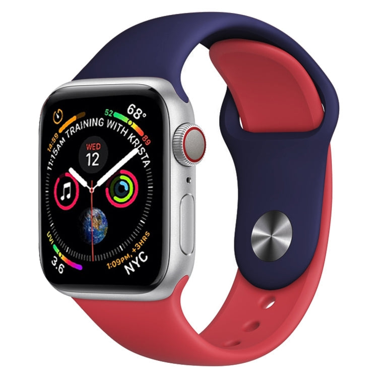 Watch Band – Silicone (White) #2 Dark Blue+Red