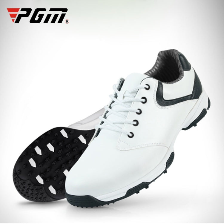 PGM Golf Waterproof Anti-slip Microfiber Leather Nail Shoes Sneakers for Men, 41, 42, 43, 40, 44, 39 – Waterproof, Leather 44 White Black