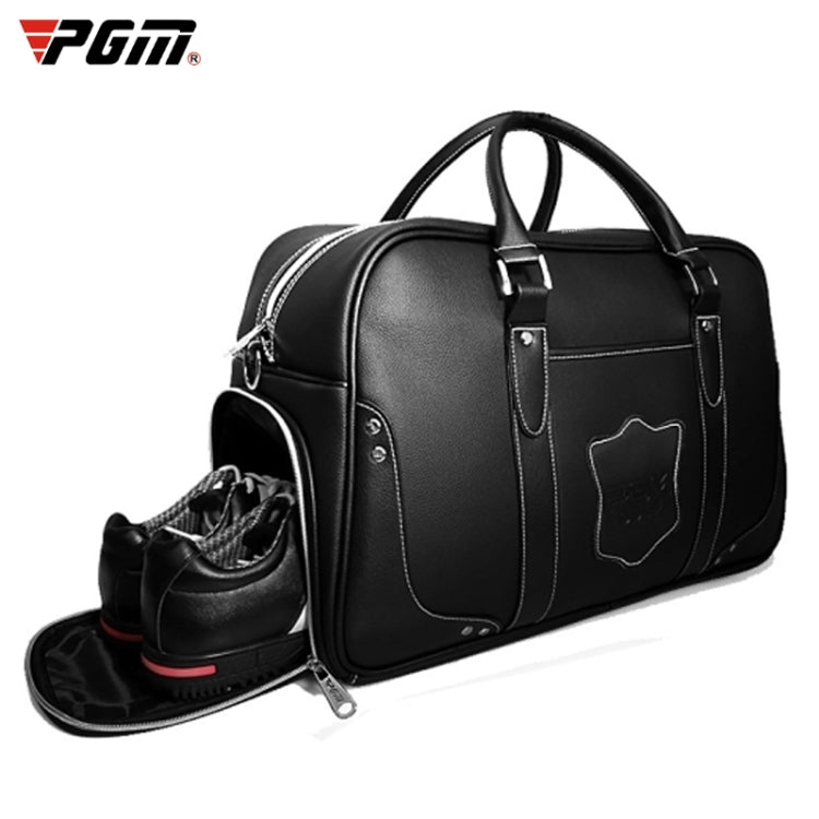 PGM Golf Portable Large Capacity Genuine Leather Ball Bag Clothing Bag for Men, Built-in Shoe Bag, YWB021 YWB021