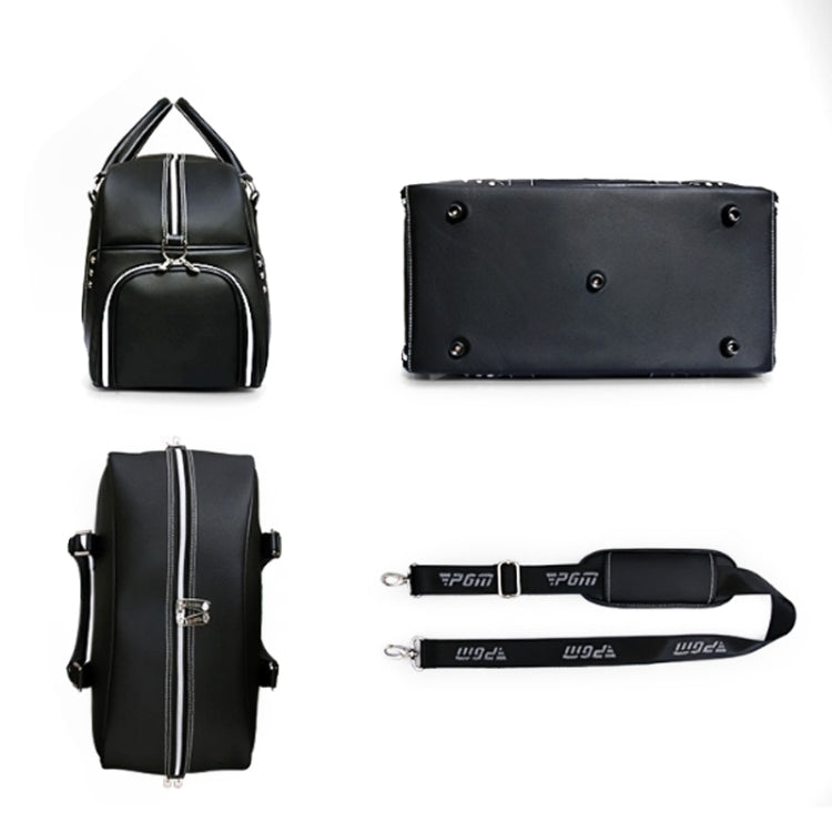 PGM Golf Portable Large Capacity Genuine Leather Ball Bag Clothing Bag for Men, Built-in Shoe Bag, YWB021