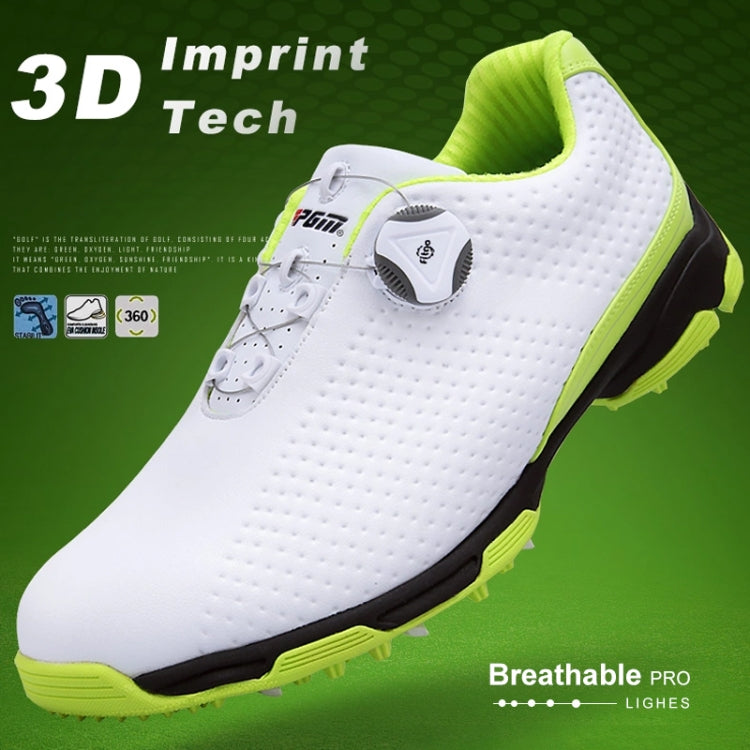 PGM Golf Breathable Rotating Buckle Sneakers Outdoor Sport Shoes for Men(Color:White Black Size:44), 40, 41, 42, 44, 45, 39, 43
