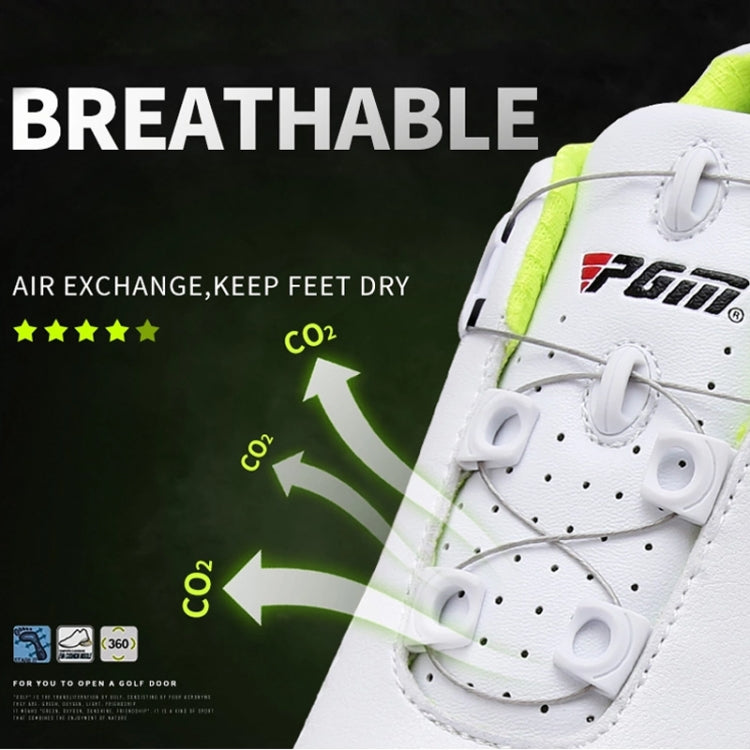 PGM Golf Breathable Rotating Buckle Sneakers Outdoor Sport Shoes for Men(Color:White Black Size:44), 40, 41, 42, 44, 45, 39, 43