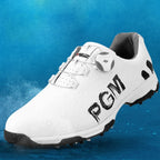 PGM Golf Rotating Buckle Waterproof Microfiber Leather Breathable Non-slip Sneakers for Men(Color:White Green Size:45), 39, 40, 41, 42, 43, 44